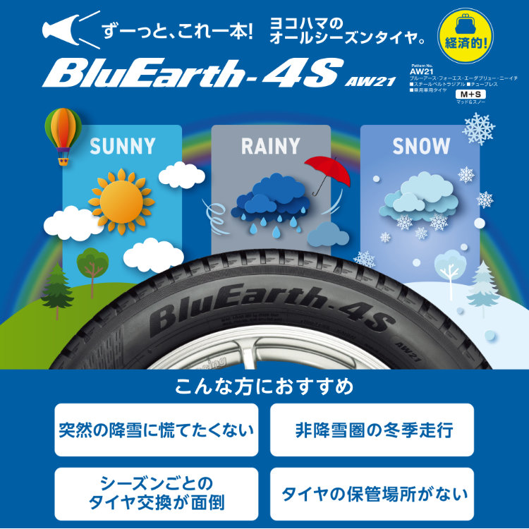 2025年製 YOKOHAMA BluEarth-4S AW21 225/60R17 103V 225/60-17